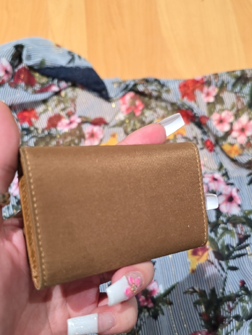 Prada Tan Triangular Logo Key And Card Case - Picture 3 of 11
